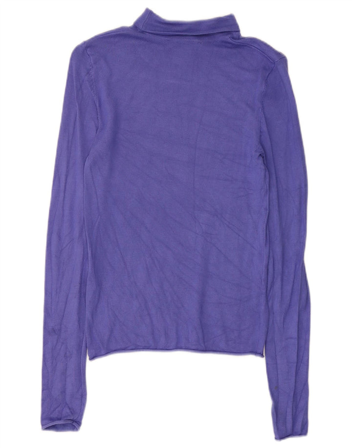 Zara Femme Top Manches Longues UK 8 Small Violet Viscose