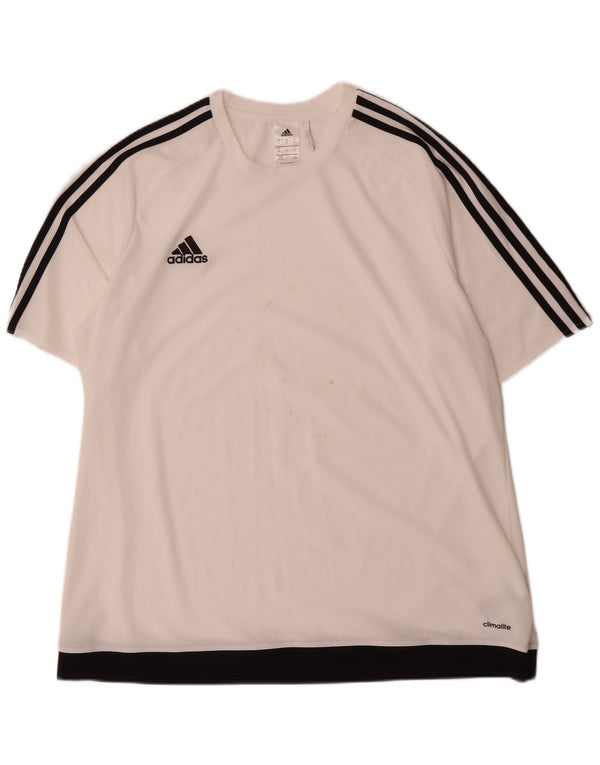 Adidas Climalite T-Shirt Top XL Blanc Colorblock Polyester