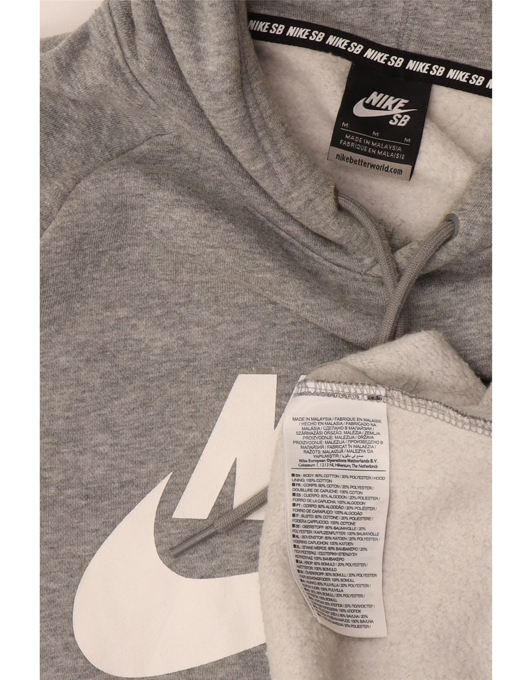 Sweat à capuche Nike SB Graphic en coton gris moyen moucheté | Nike Homme