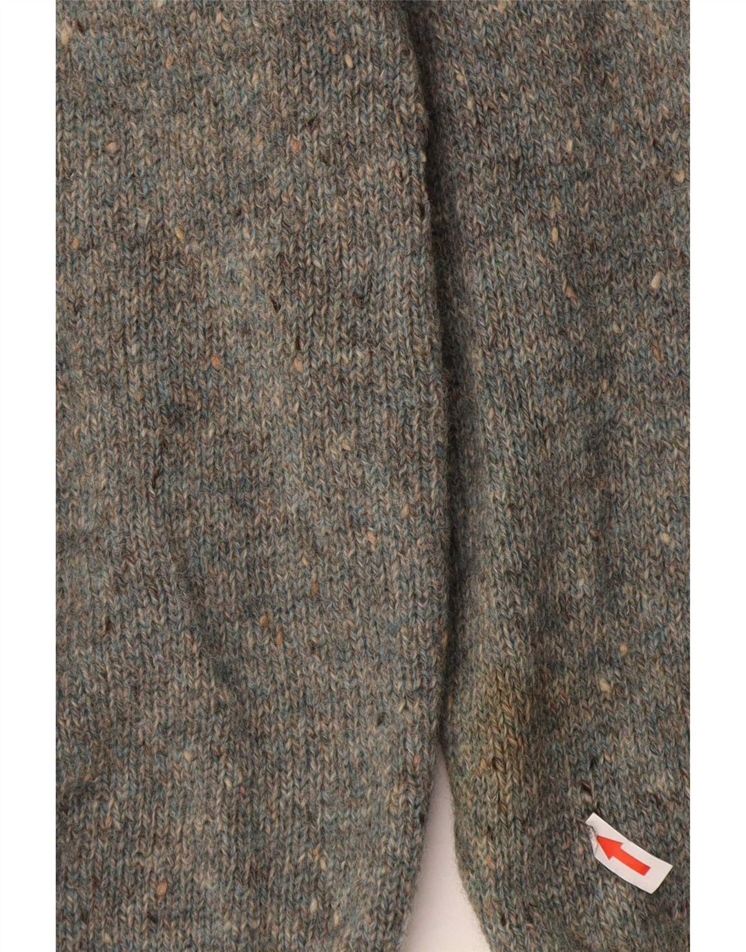 vintage Homme Col V Pull Pull Gris Moyen Argyle/Diamant Laine Vierge