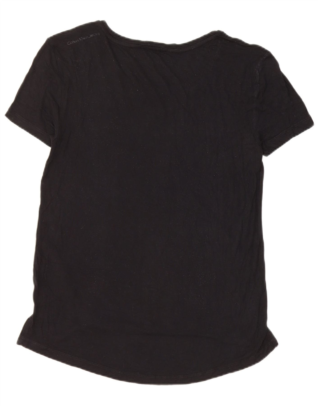 Calvin Klein T-shirt graphique pour femme UK 10 Small Noir Viscose