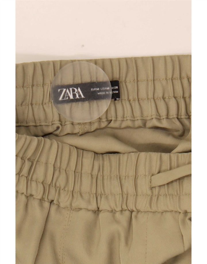 Zara Pantalon de jogging décontracté pour femme Medium W28 L26 Kaki Polyester