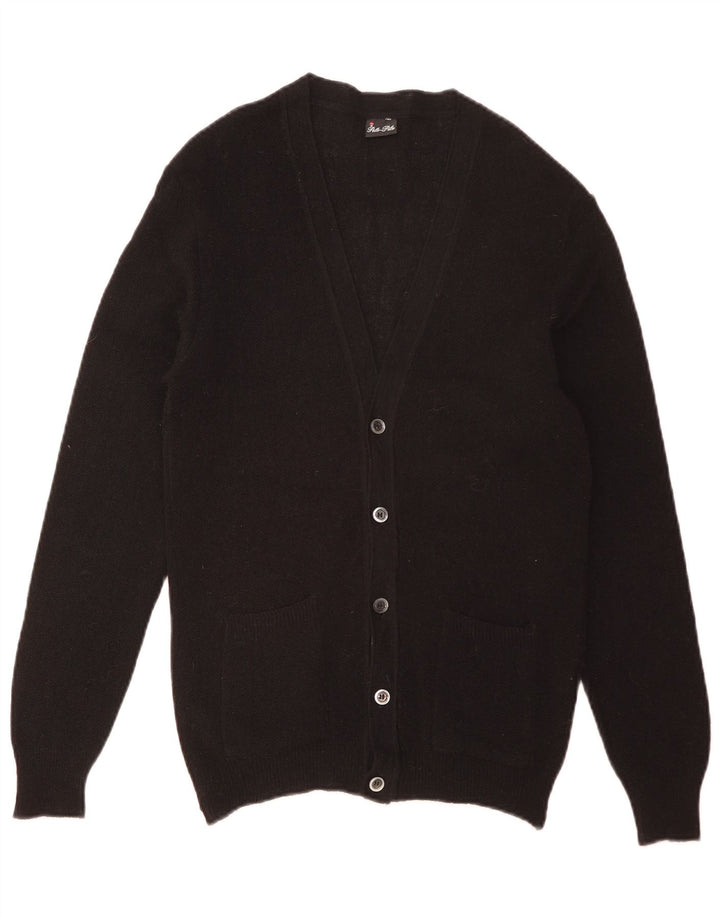 vintage Mens Cardigan Sweater Petit Acrylique Noir