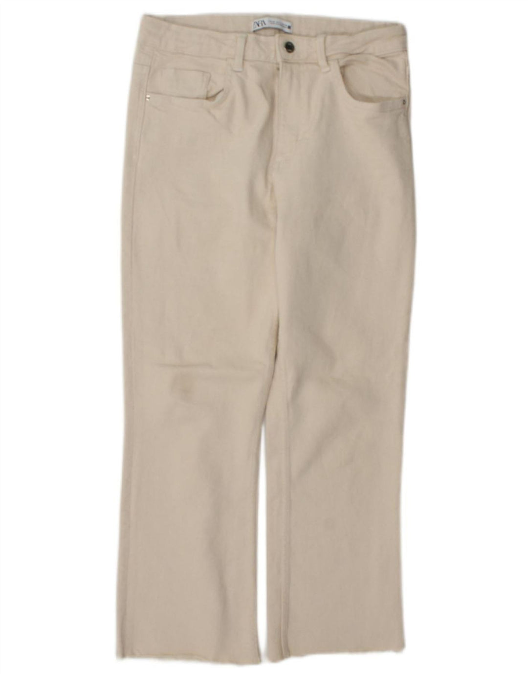 Zara Jean droit femme EU 40 moyen W30 L26 coton beige