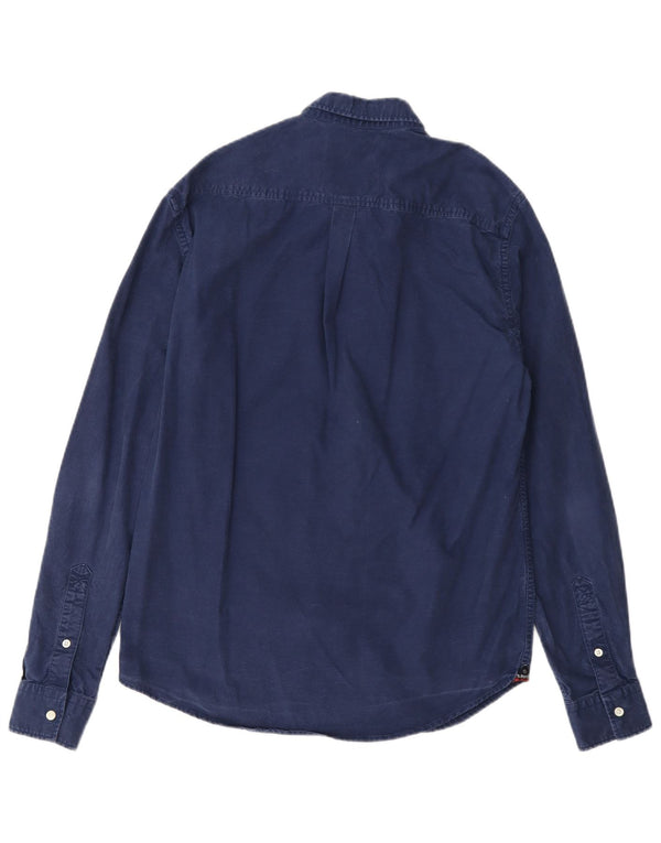 Superdry Mens Modern Classic Fit Shirt Medium Navy Blue Cotton