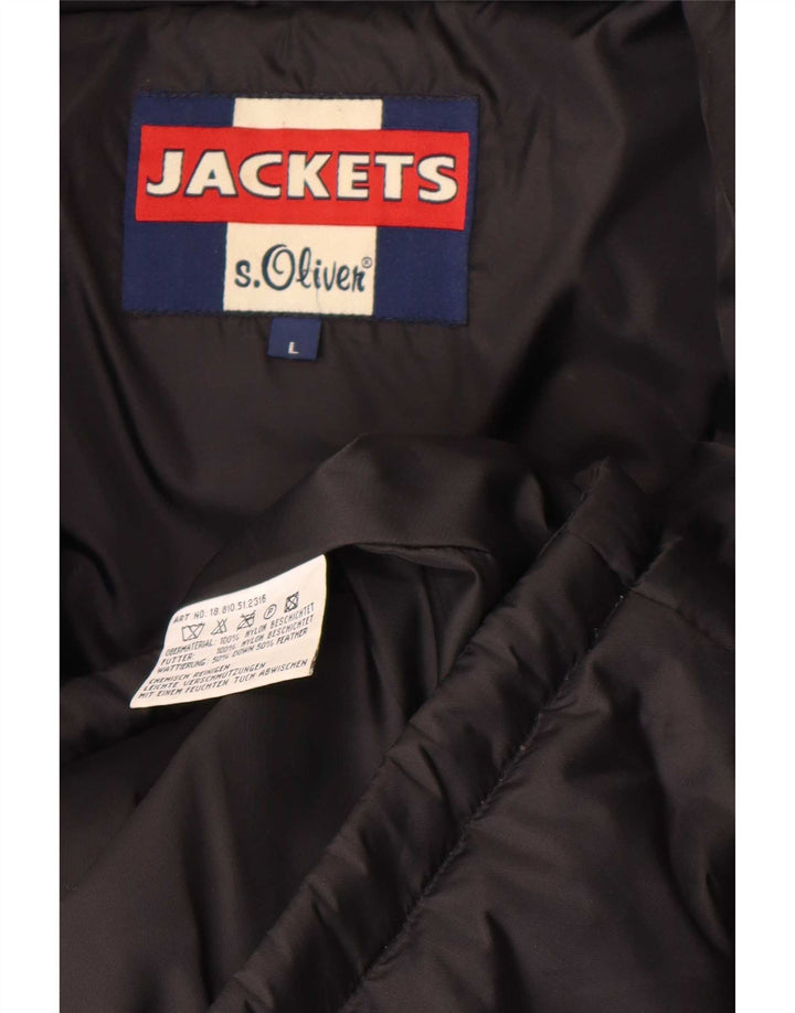 S.Oliver Veste matelassée pour homme UK 40 Large Noir Nylon