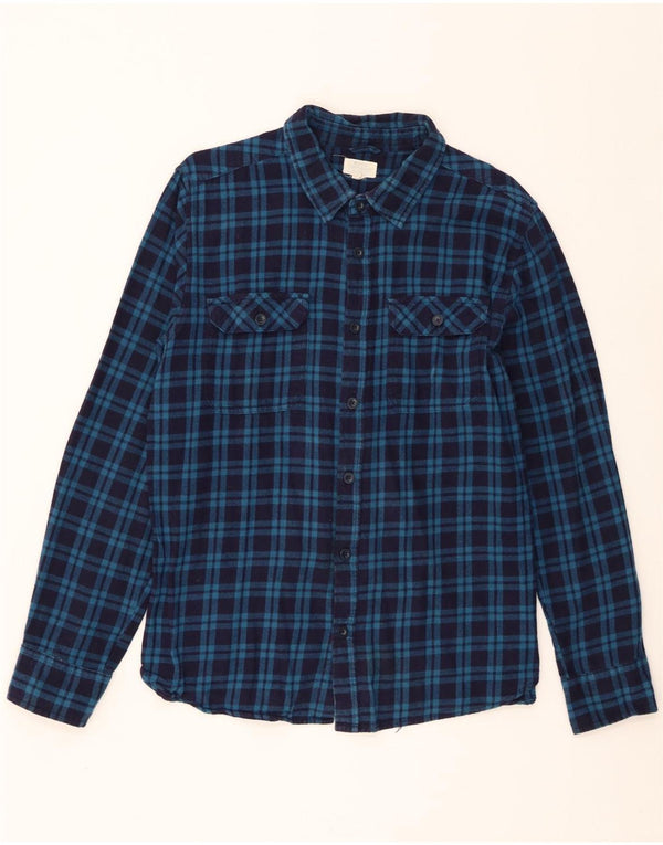 Mountain Warehouse Chemise en flanelle pour homme en coton à carreaux bleus