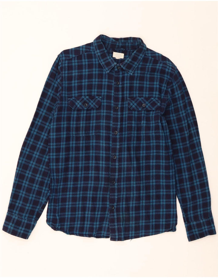 Mountain Warehouse Chemise en flanelle pour homme en coton à carreaux bleus