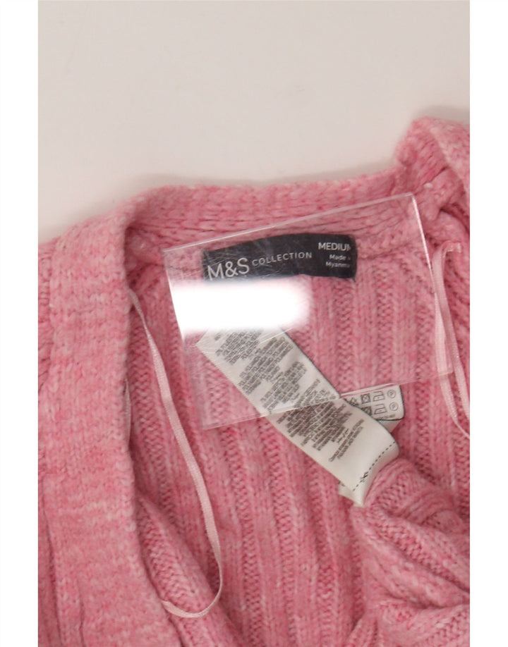 Marks & Spencer Pull cardigan ouvert pour femme UK 14 Acrylique rose moyen
