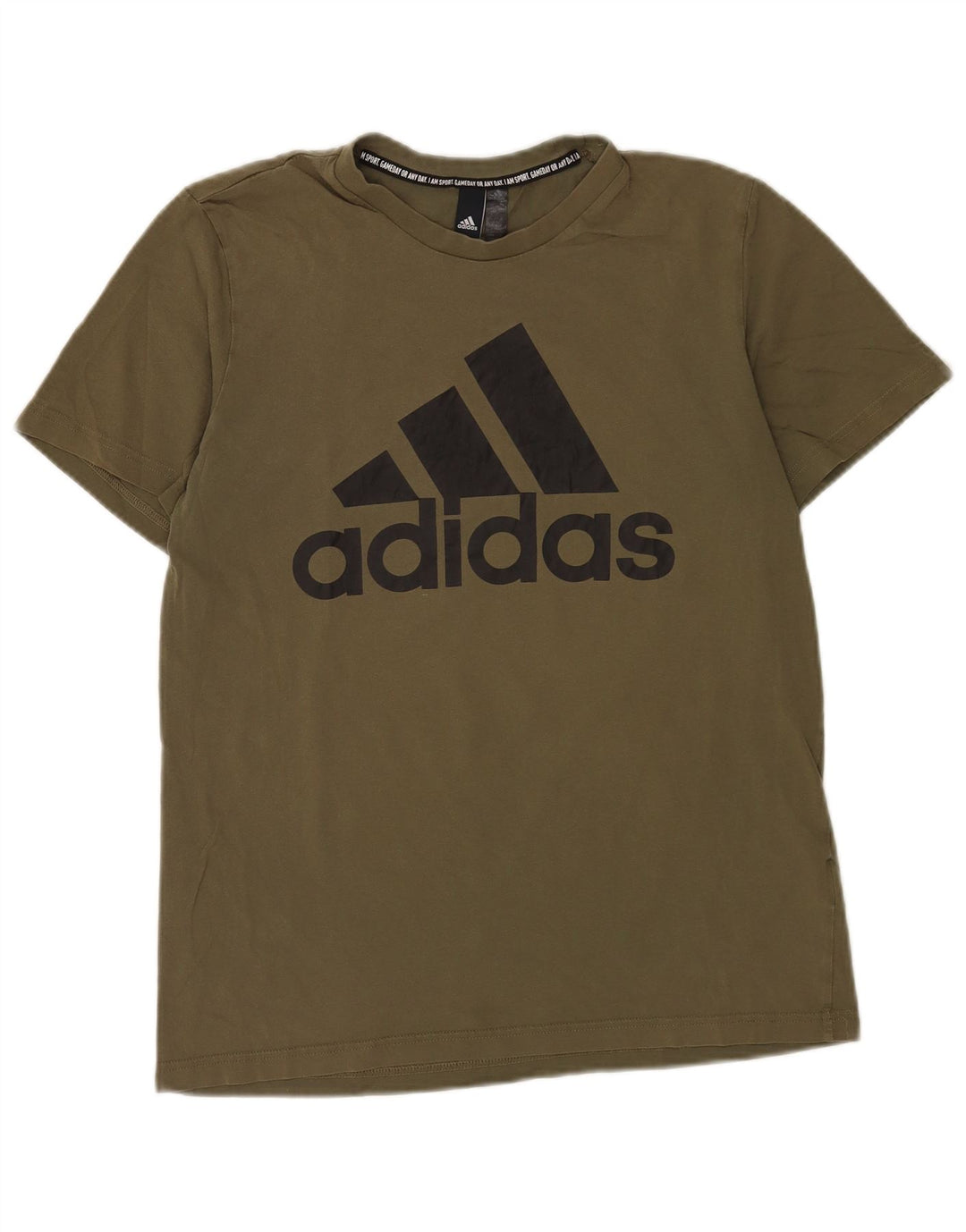 Adidas T-Shirt Graphique Homme Kaki Moyen Coton