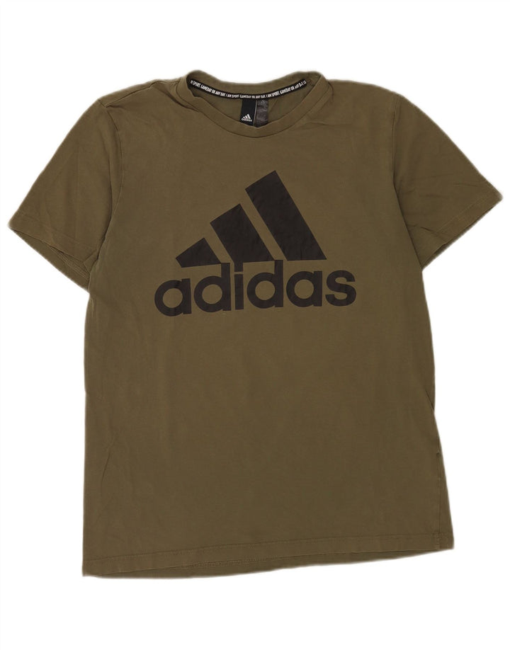 Adidas T-Shirt Graphique Homme Kaki Moyen Coton