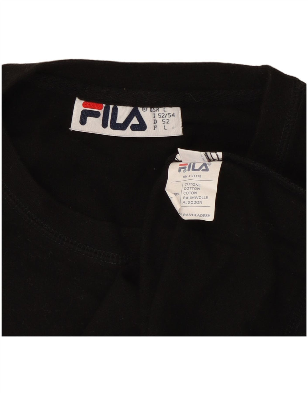 Fila T-shirt graphique pour hommes, grand, noir, coton
