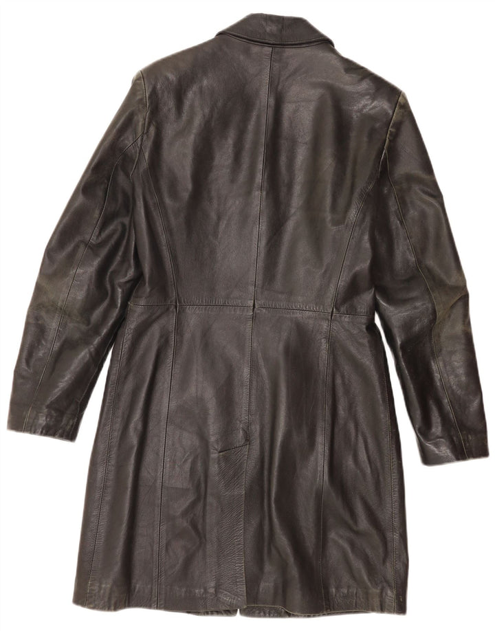 manteau en cuir femme vintage IT 42 Cuir noir moyen