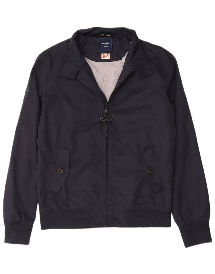 Superdry Veste Bomber Homme UK 36 Petit Coton Bleu Marine