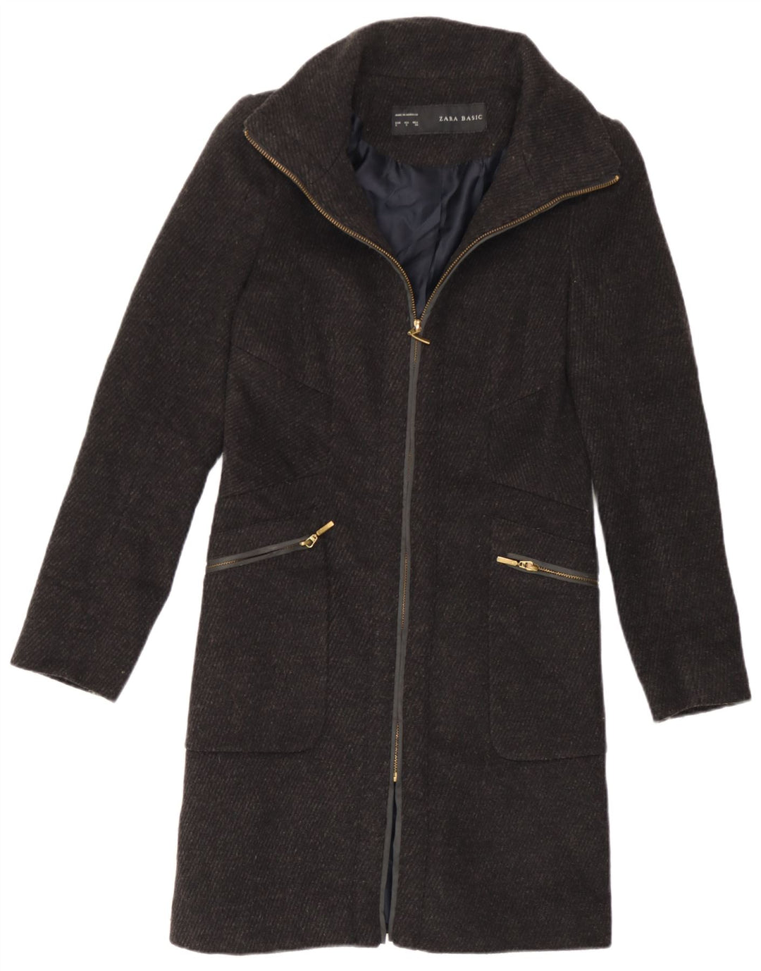 Zara Manteau Femme UK 10 Petit Gris