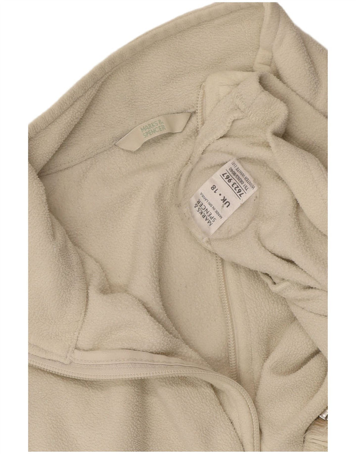 MARKS & SPENCER Womens Fleece Jacket UK 18 XL Off White Polyester