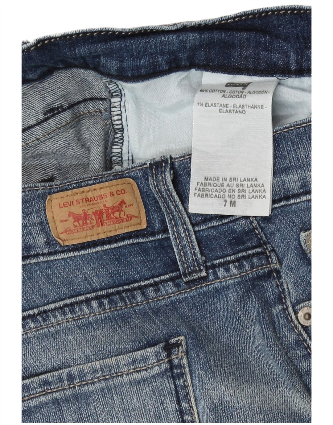 Levi's Jean droit 504 Super Low Femme US 7 Medium W29 L31 Bleu Coton