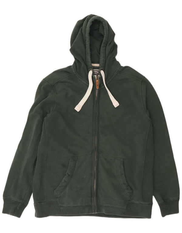 FAT FACE Mens Zip Hoodie Sweater 2XL Green Cotton