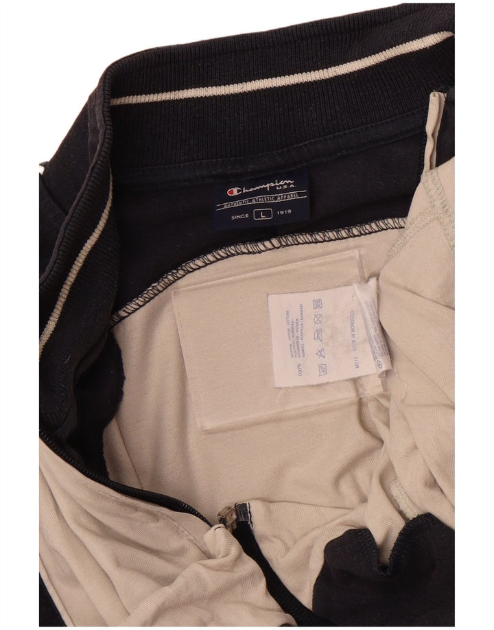 Champion Veste de survêtement pour homme Large en coton color block blanc