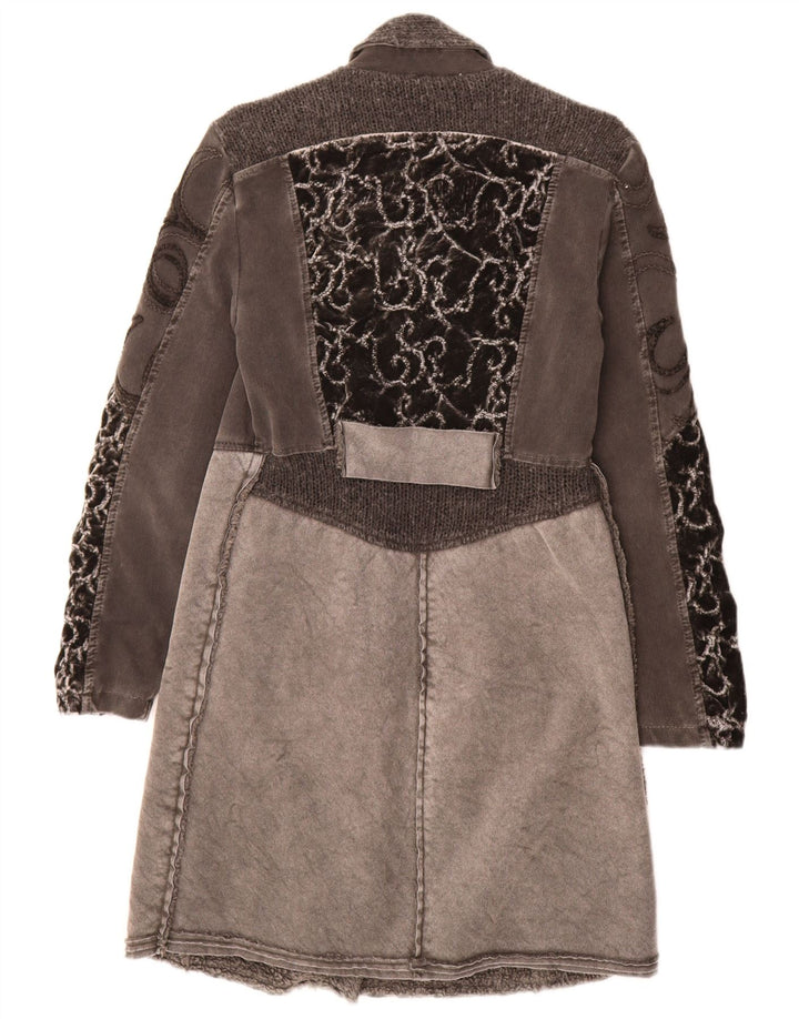 Elisa Cavaletti Manteau pour femme UK 10 Petit Gris Paisley