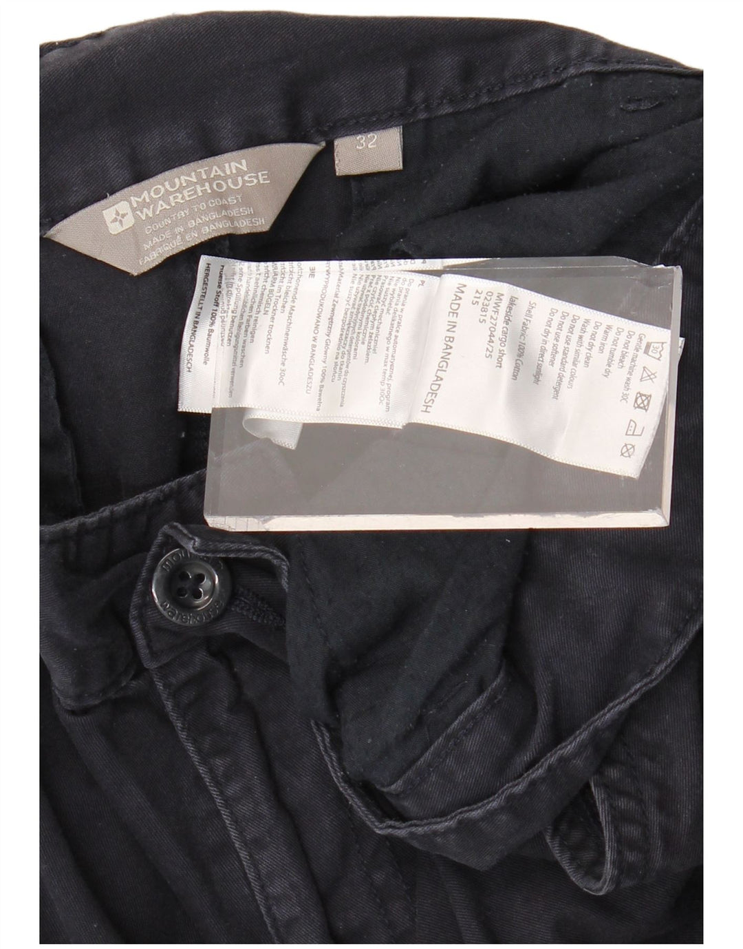 MOUNTAIN WAREHOUSE Short Cargo Homme W32 Coton Bleu Marine Moyen