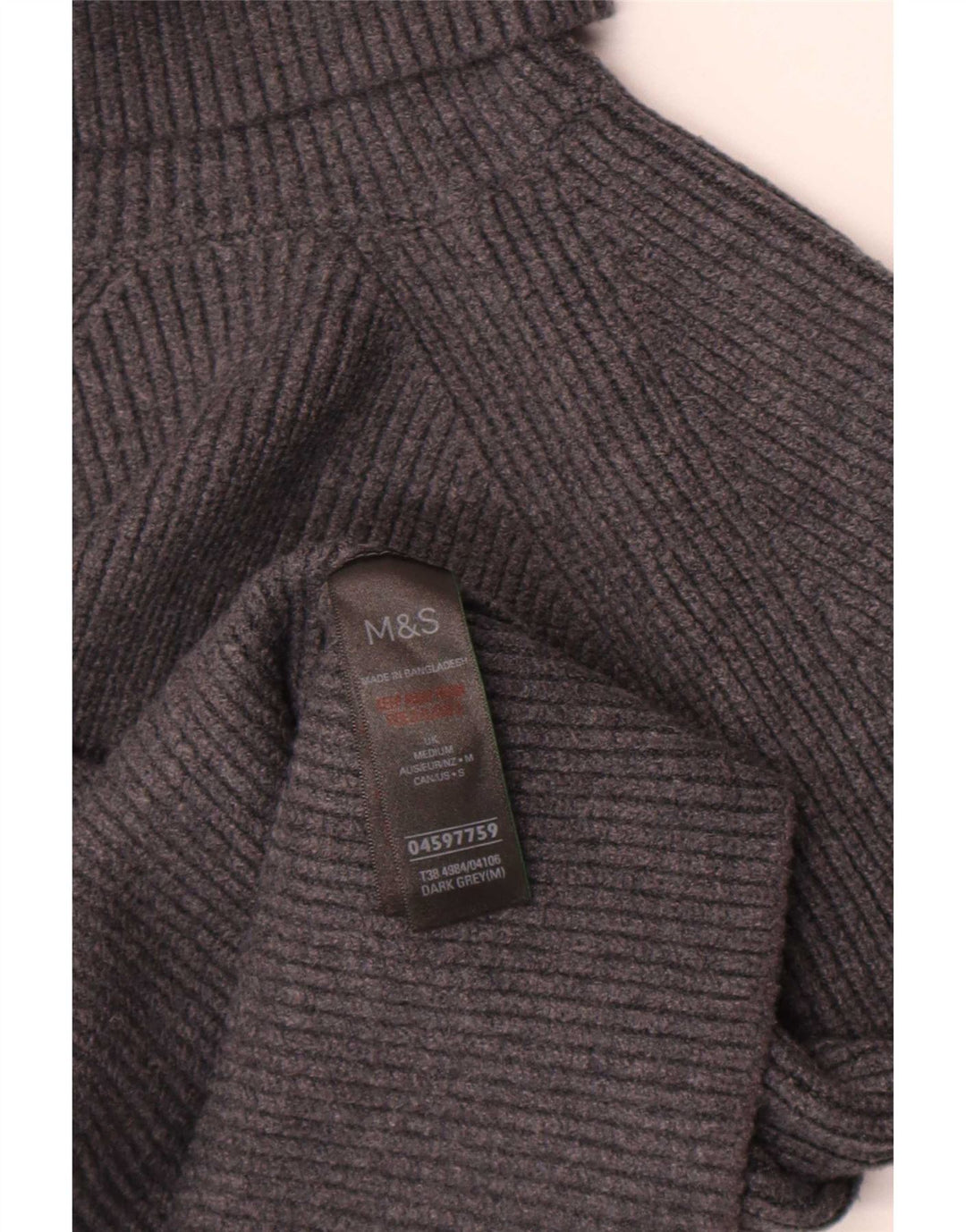 Marks & Spencer Pull court à col roulé pour femme Gris moyen UK 12