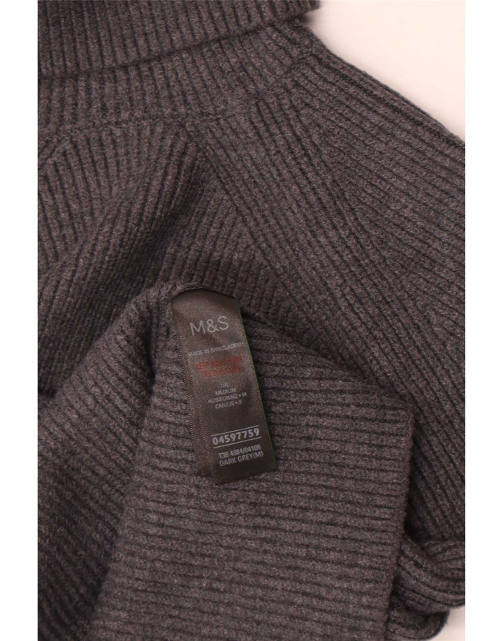 Marks & Spencer Pull court à col roulé pour femme Gris moyen UK 12