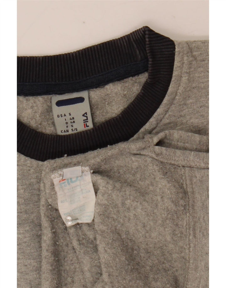 Fila Sweat-shirt graphique pour homme IT 48 Gris moyen chiné en coton