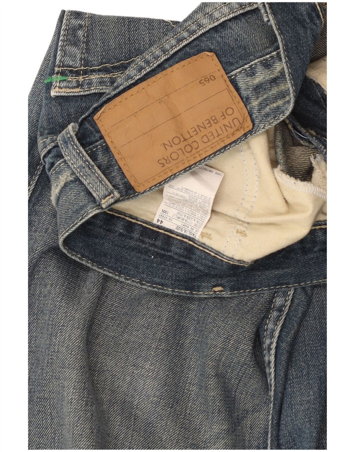 Benetton Jean bootcut effet vieilli pour femme IT 44 Medium W30 L33 Bleu Coton