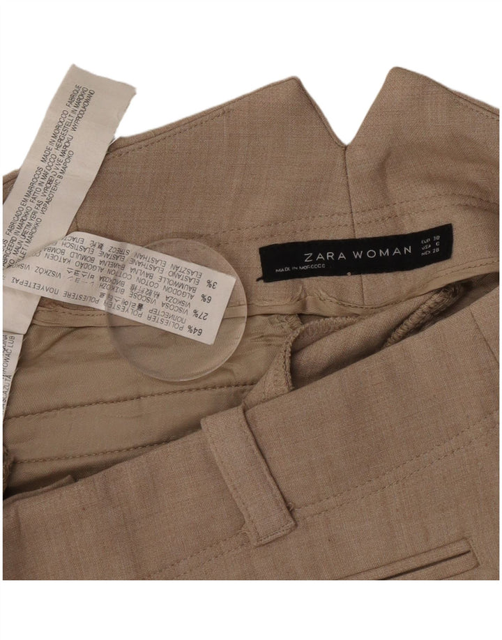 Zara Pantalon de costume droit pour femme EU 38 Small W28 L29 Gris Polyester