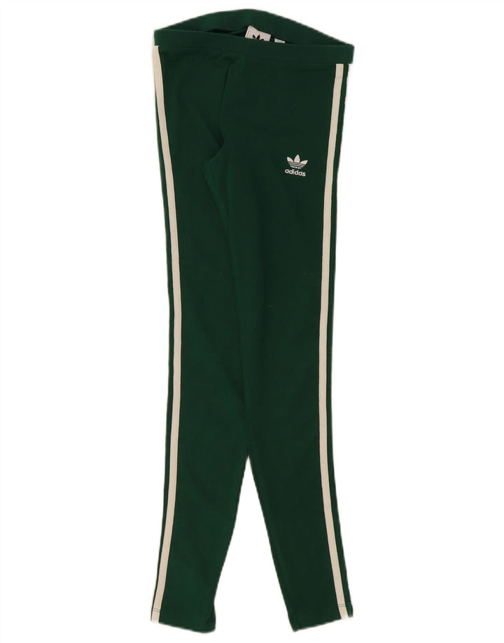 Adidas Leggings Femme UK 8 Petit Vert Coton