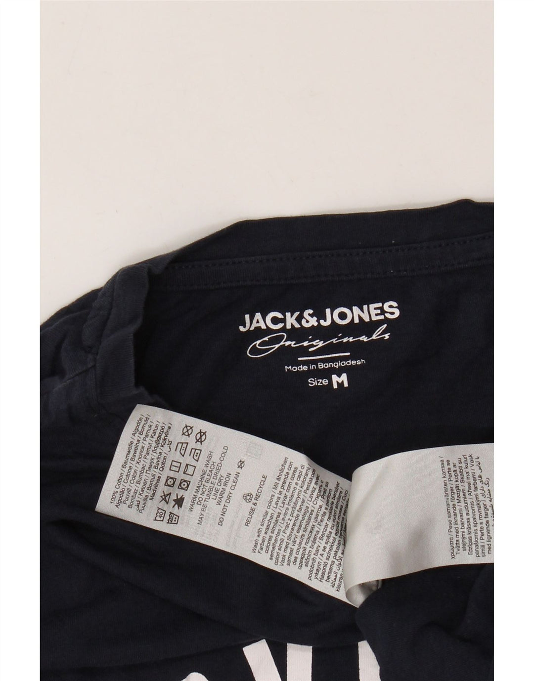 JACK & JONES Haut Graphique Manches Longues Homme Bleu Marine Moyen Coton