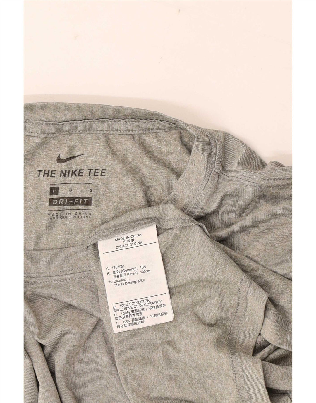 Nike Hommes Dri Fit T-Shirt Haut Large Gris Moucheté Polyester