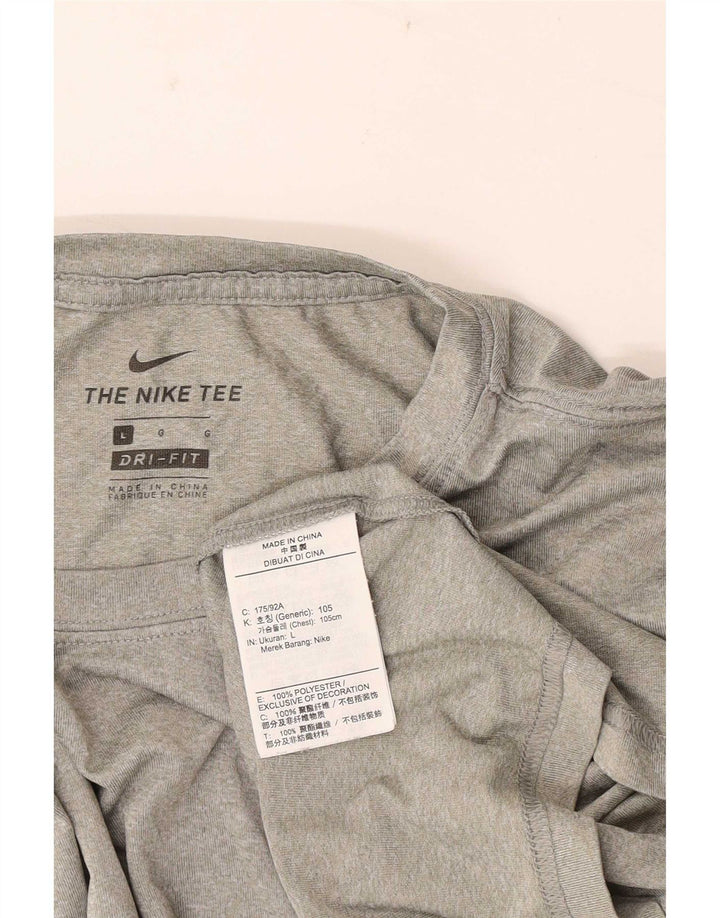 Nike Hommes Dri Fit T-Shirt Haut Large Gris Moucheté Polyester