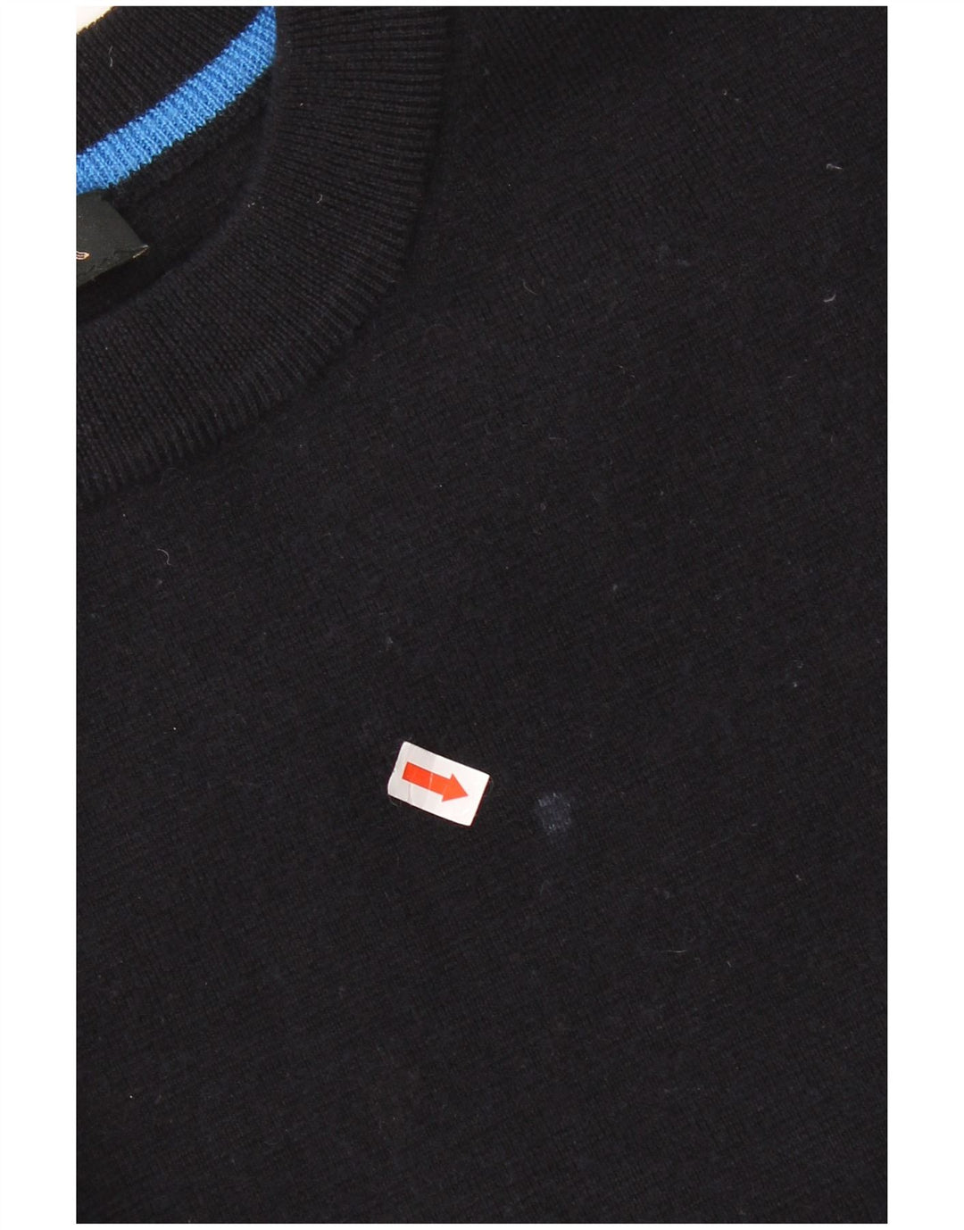 Jaeger Pull court à col rond pour femme UK 16 Large laine noire