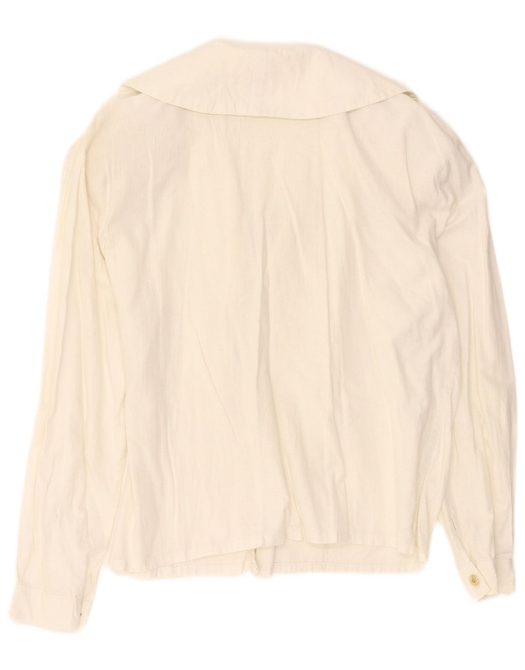 vintage Femmes Double Breasted Shirt Blouse UK 16 Grand Blanc
