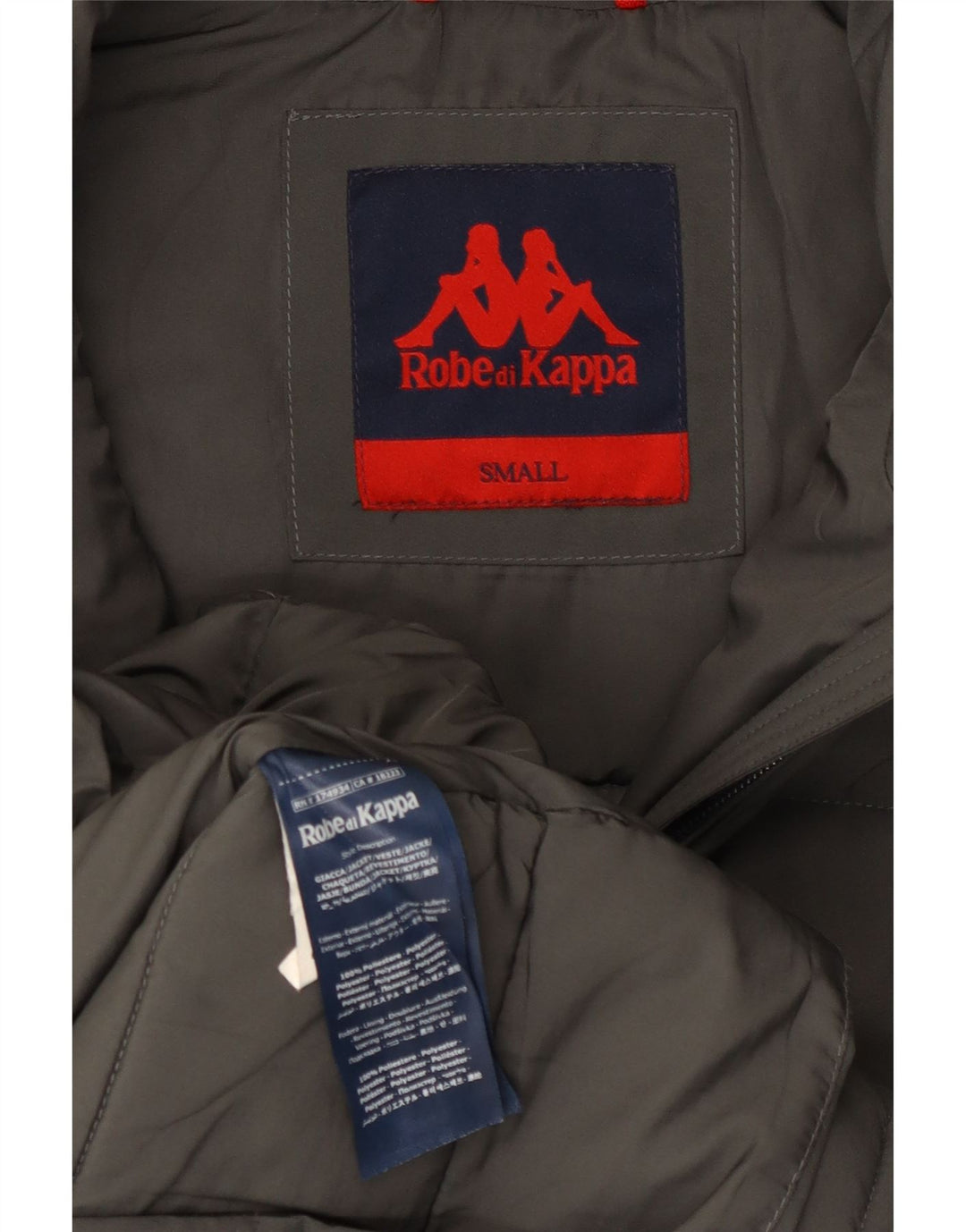 Kappa Manteau rembourré à capuche pour femme UK 10 Small Gris Polyester