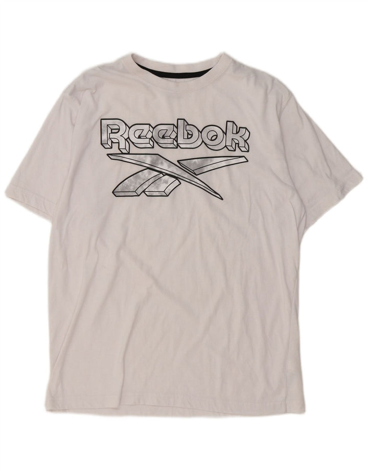 Reebok Tee-Shirt Graphic Homme Blanc Moyen Coton