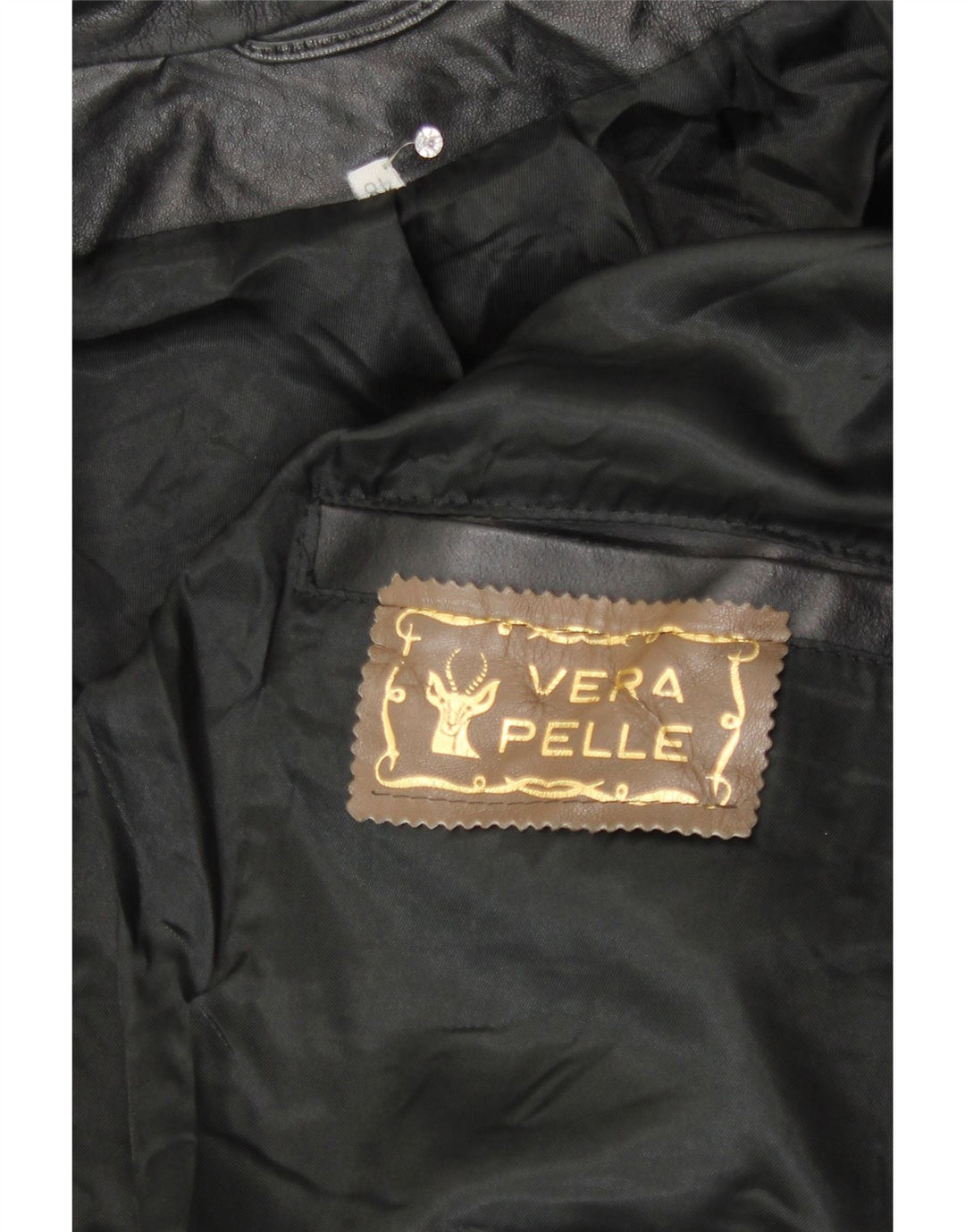 Veste Bomber En Cuir Homme Vintage IT 48 Cuir Noir Moyen