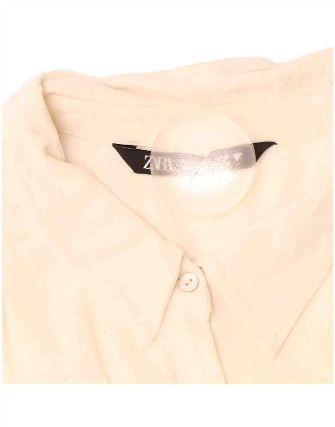 Chemise Femme Zara UK 14 Laine Vierge Blanche Moyenne