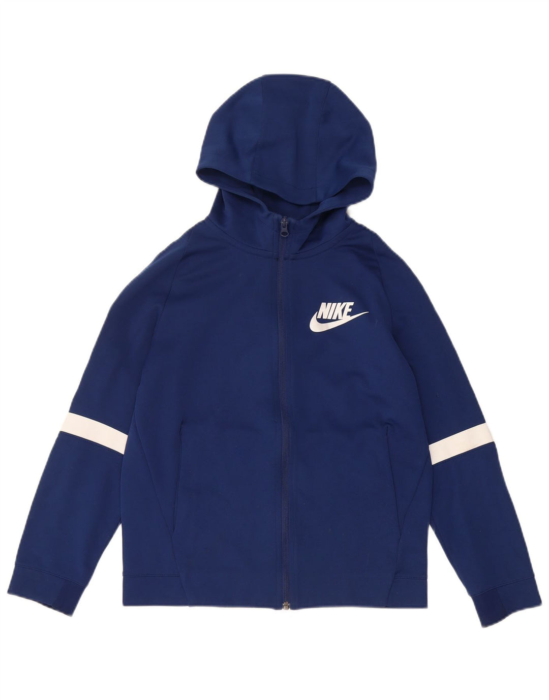 NIKE Pull à capuche zippé pour garçon 12-13 ans Large Bleu Marine Colorblock