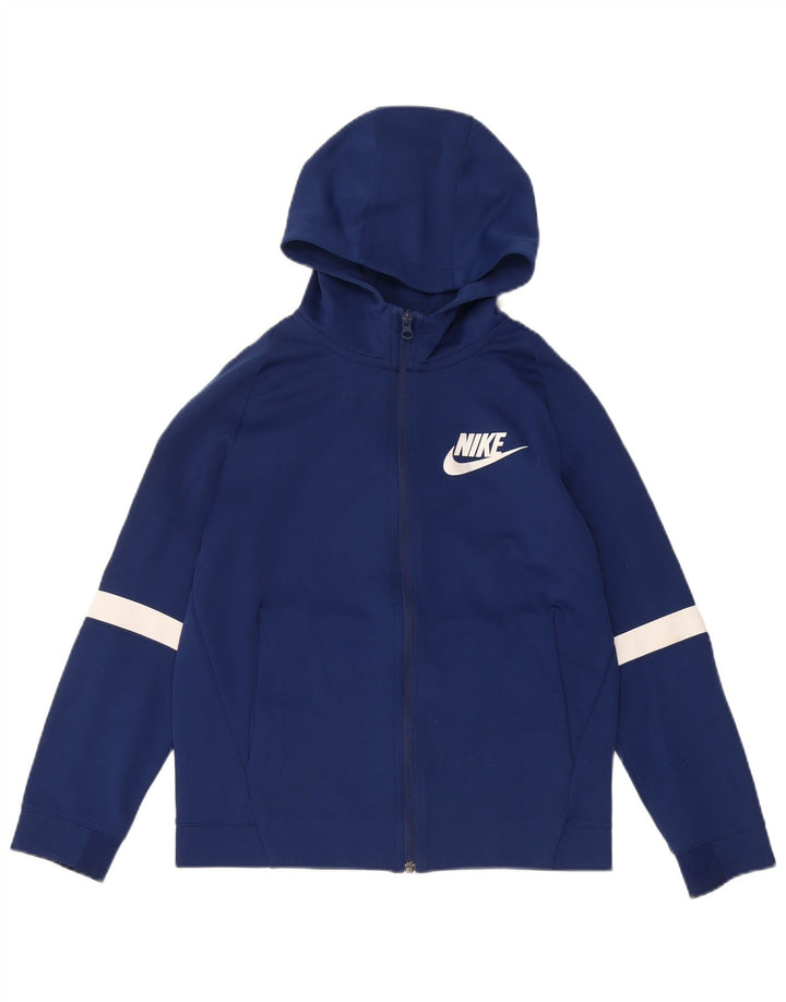 NIKE Pull à capuche zippé pour garçon 12-13 ans Large Bleu Marine Colorblock