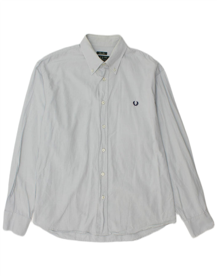 FRED PERRY Chemise Slim Fit Homme 2XL Bleu Coton