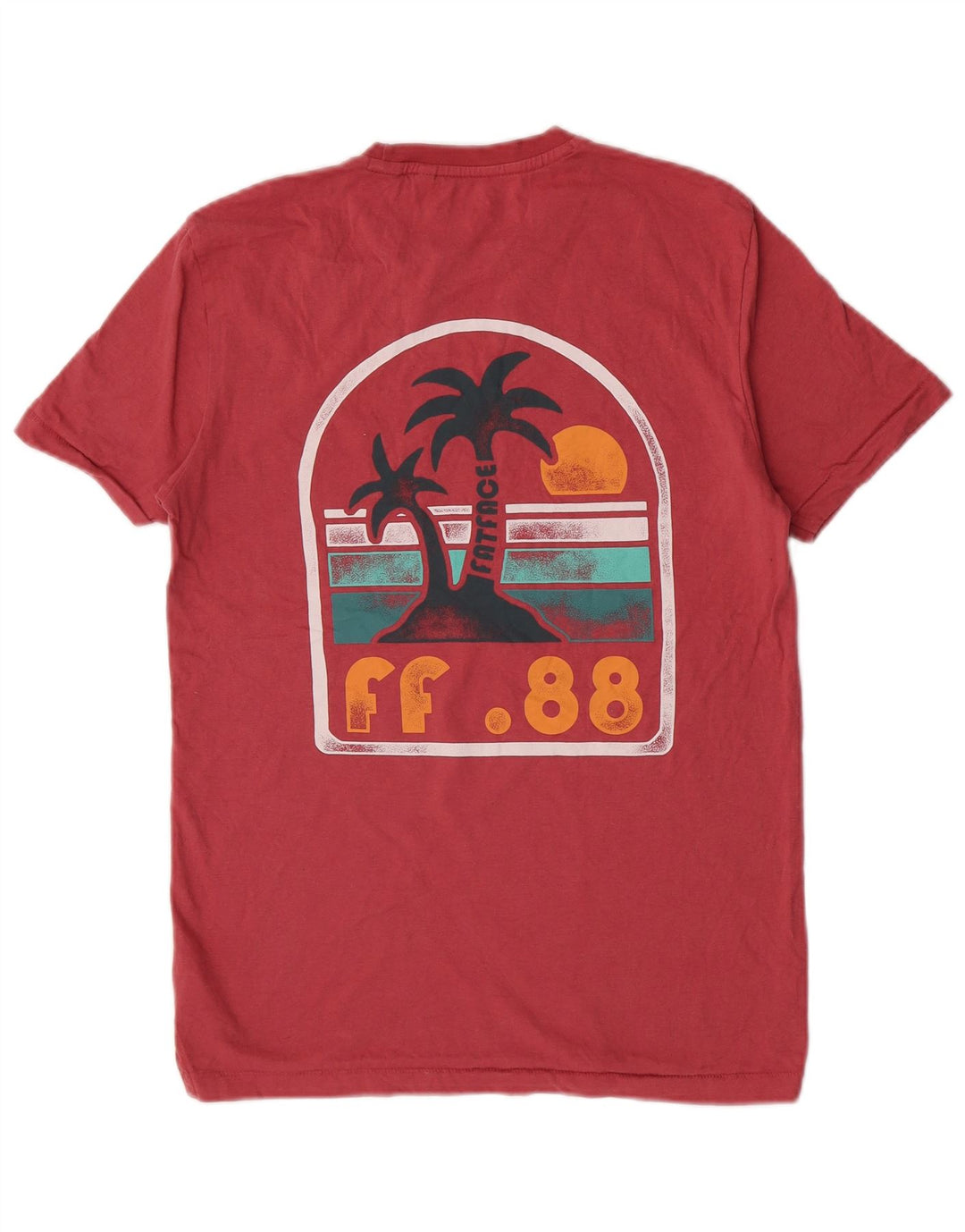 Fat Face T-Shirt Graphique Homme Petit Haut Rose Coton Plage