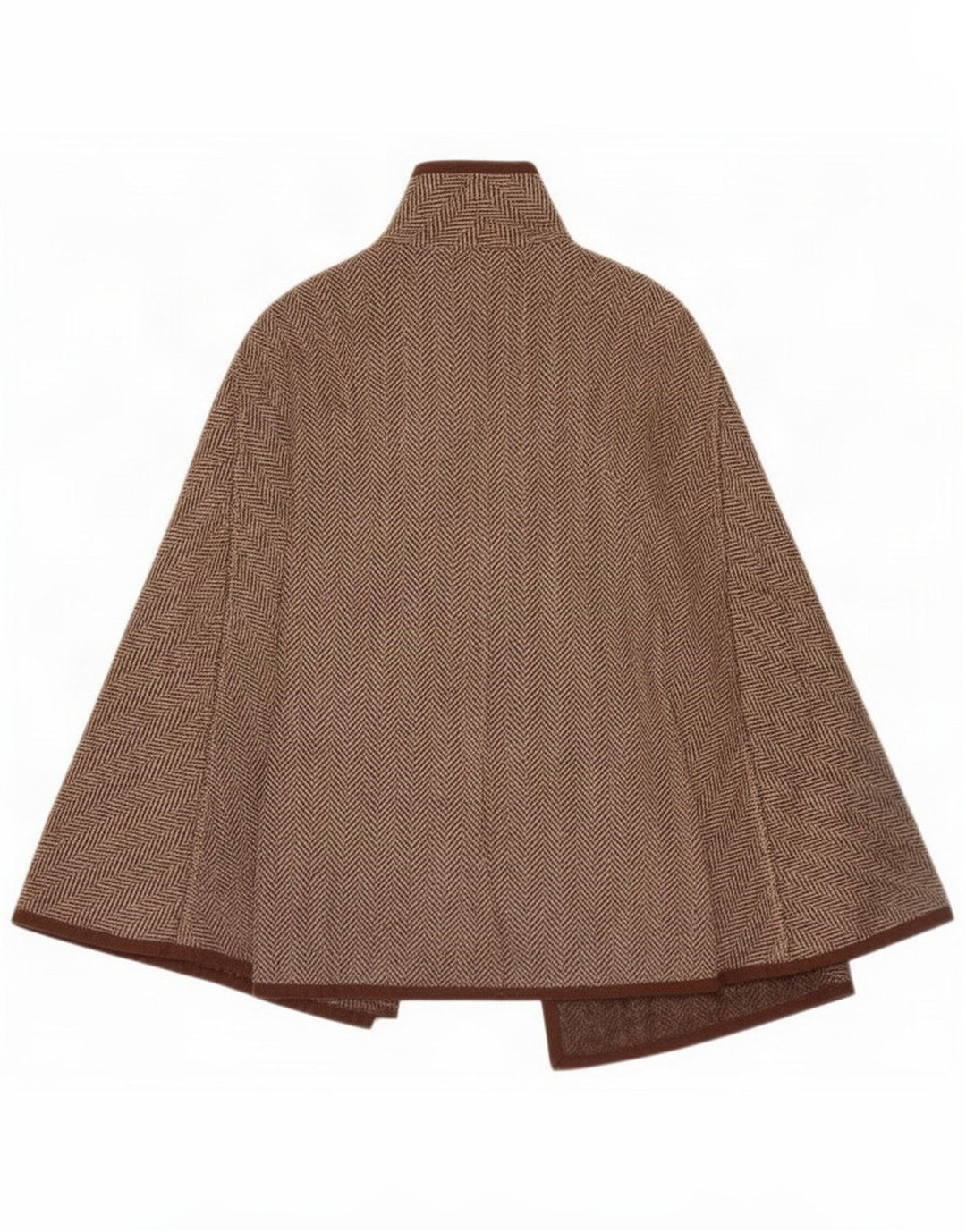Vintage Manteau cape 1 bouton pour femme Taille unique Marron à chevrons