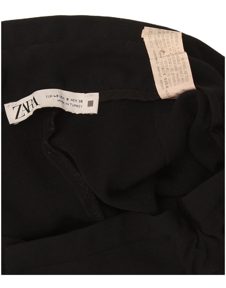 Zara Pantalon court pour femme EU 40 Medium W30 L25 Noir Polyester