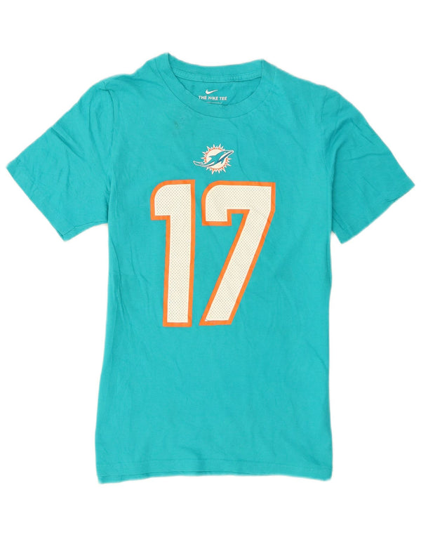 Nike Womens Miami Dolphins Graphic T-Shirt Top UK 14 Large Turquoise Coton