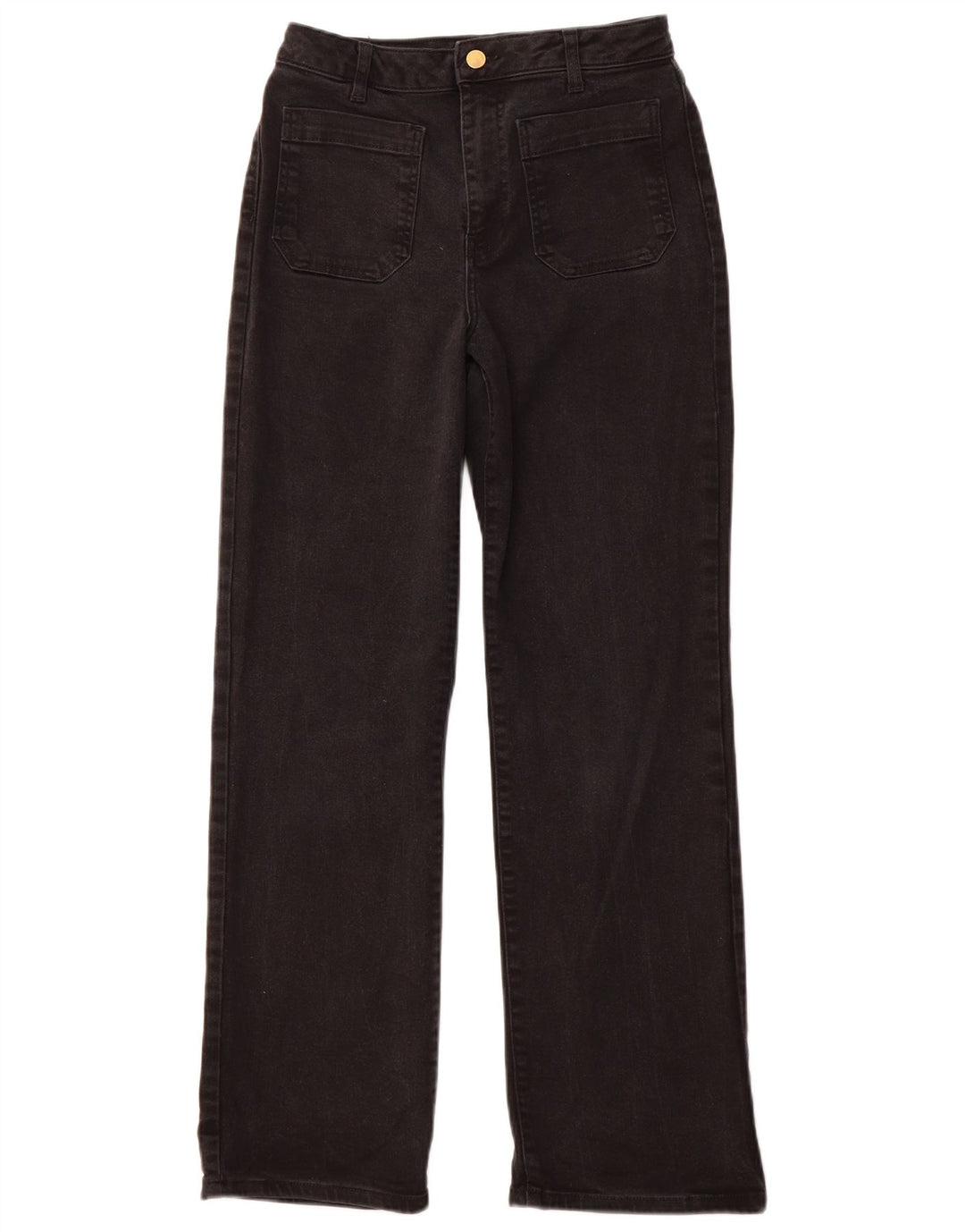 MINT VELVET Jean droit taille haute pour femme UK 10 Small W28 L30 Noir