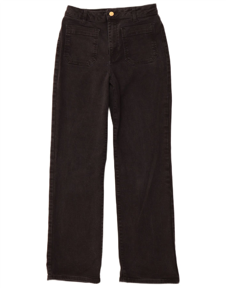 MINT VELVET Jean droit taille haute pour femme UK 10 Small W28 L30 Noir