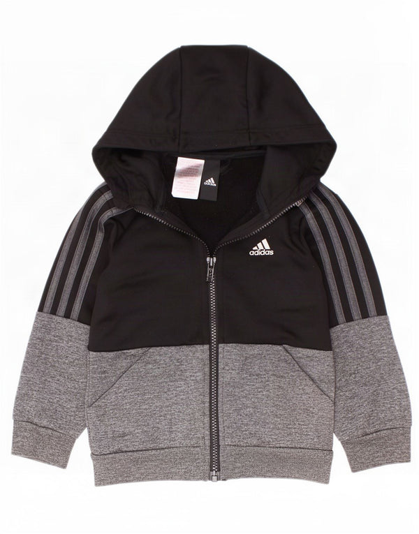 Adidas Pull à capuche zippé pour garçon 2-3 ans Noir Colourblock